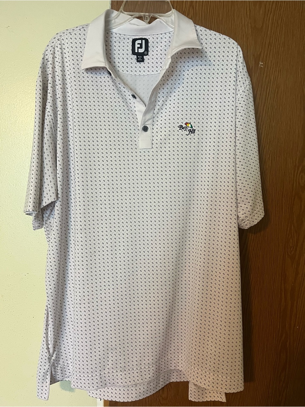 FootJoy White Micro-Print Golf Polo